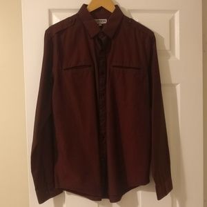 Button down Express shirt (dark maroon)